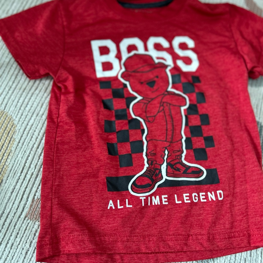 Boss Kids Red Graphic Tee